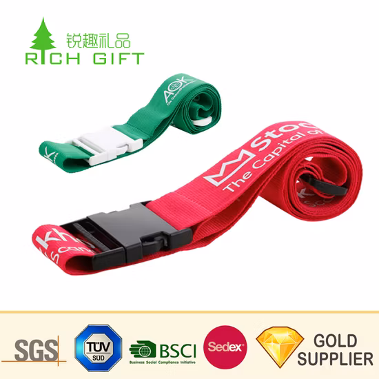 Оптовая торговля Китай индивидуальный дизайн полиэстер тканый логотип выдвижной ремень для багажа с пластиковым замком
