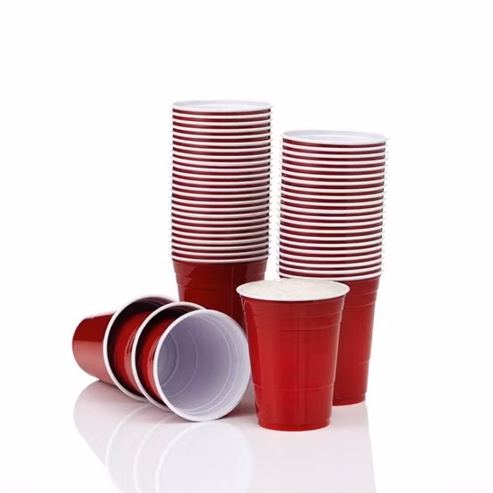 Одноразовые красные чашки для пивного понга/чашки для вечеринок/пластиковые пивные чашки